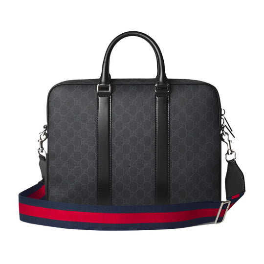 GUCCI GG Black GG Supreme Canvas Medium Briefcase