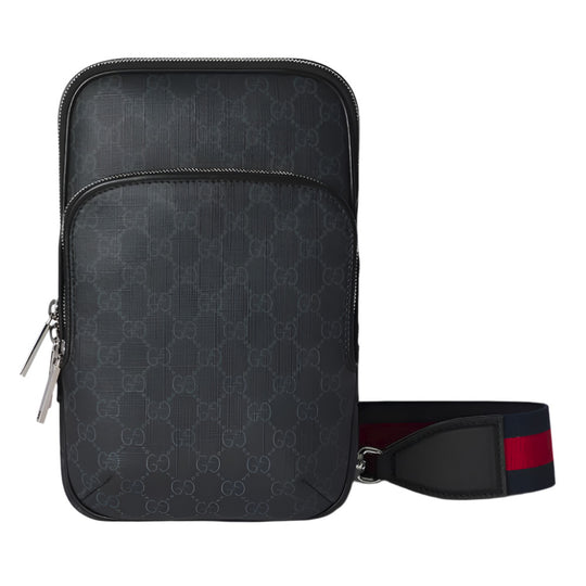 GUCCI GG Black GG Supreme Small Canvas Slingbag