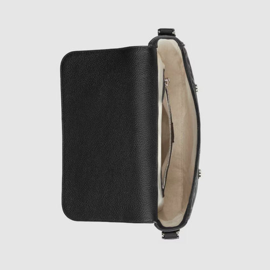 Top view of open GUCCI GG Jumbo Medium Messeger Bag