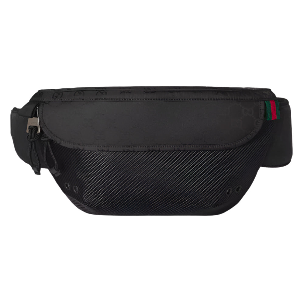GUCCI Nexus Large Black GG Nylon Belt Bag