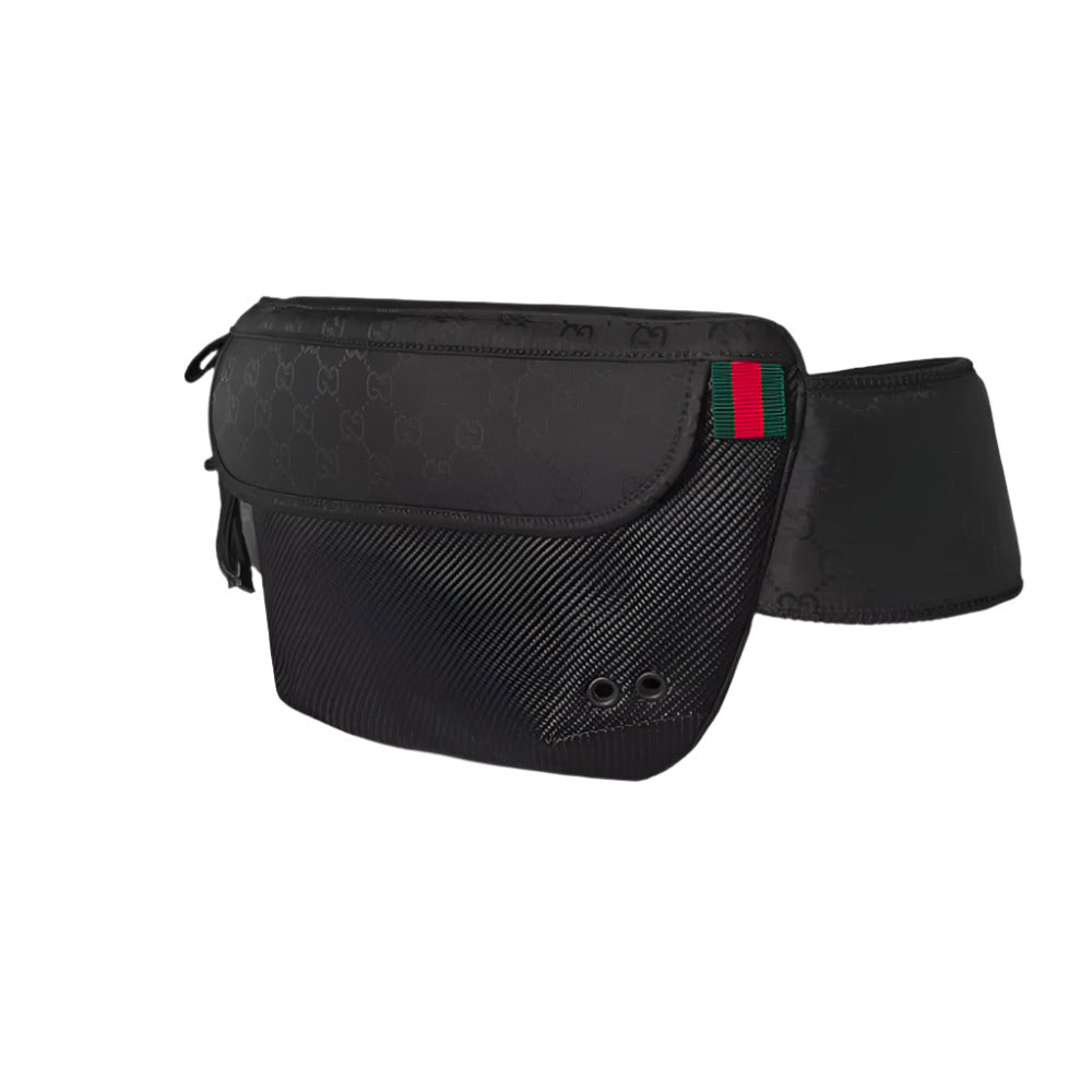 GUCCI Nexus Large Black GG Nylon Belt Bag