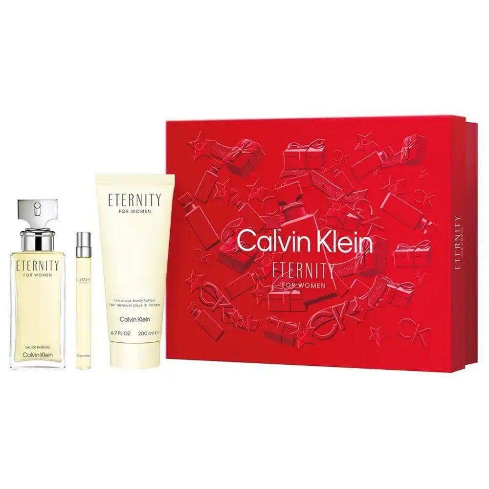 Gift Set Calvin Klein Eternity EDP 100mL & EDP 10mL along with Body Lotion 200mL