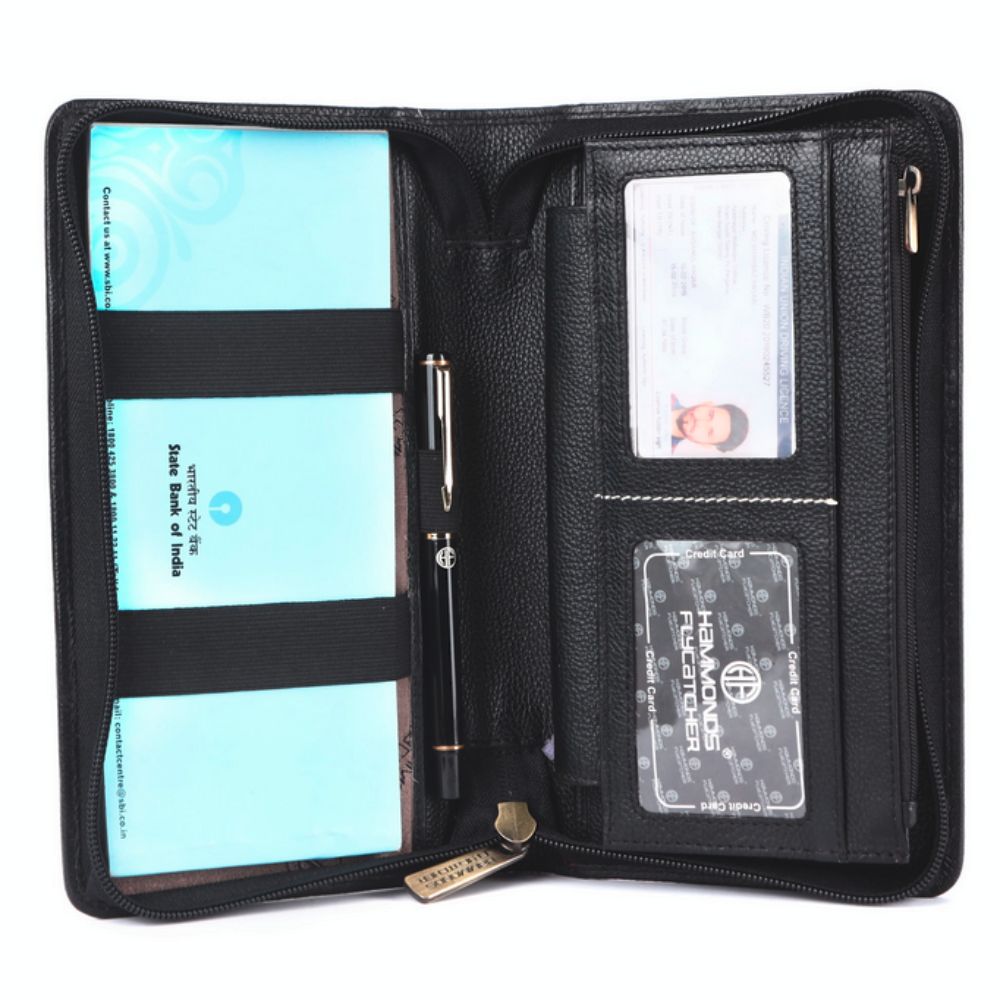 Hammonds Flycatcher Leather Passport Holder with Multiple Card Slots & RFID Protection