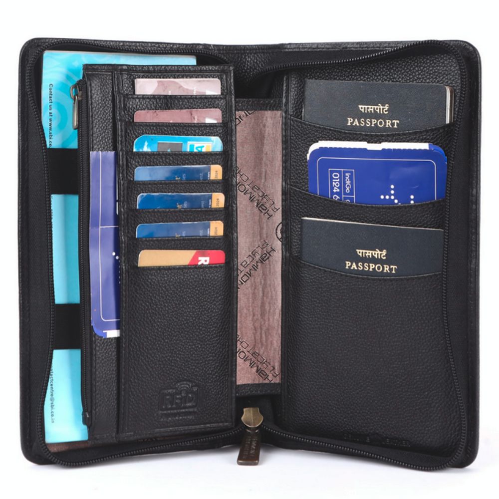 Hammonds Flycatcher Leather Passport Holder with Multiple Card Slots & RFID Protection