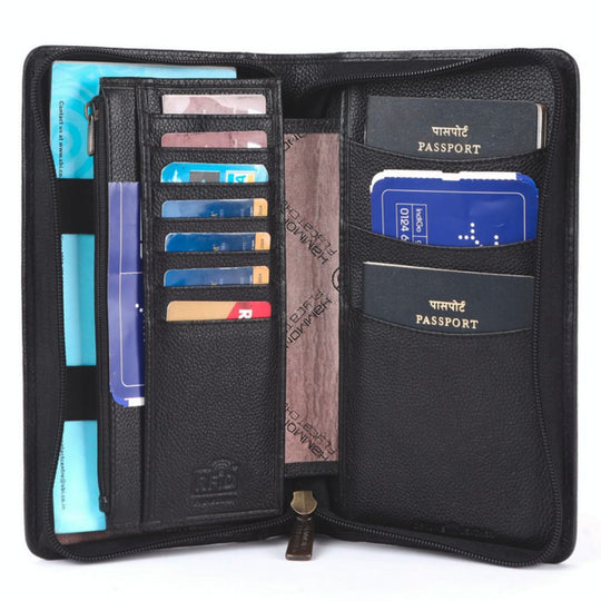 Hammonds Flycatcher Leather Passport Holder with Multiple Card Slots & RFID Protection