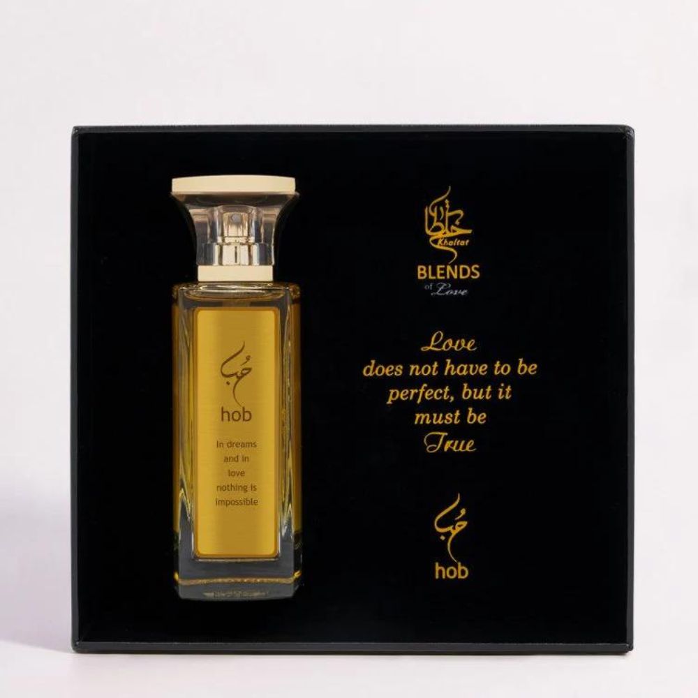 A 65mL Parfum bottle of Hob Parfum by Khaltat along with its Box