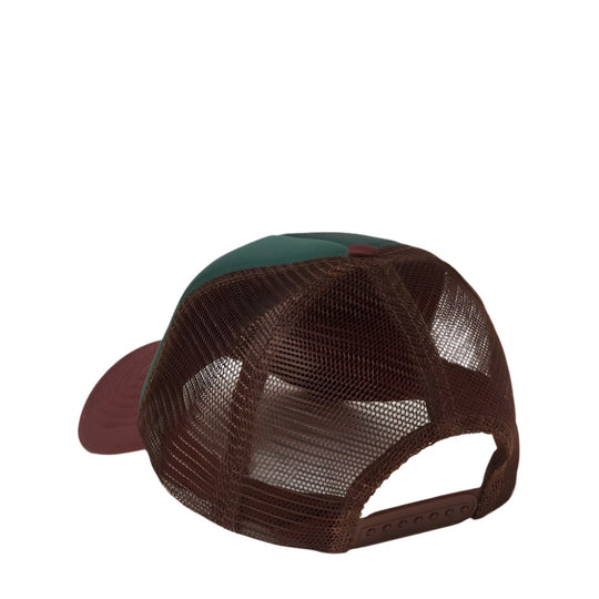 Ice Cream Running Dog Design Trucker Cap - Dark Brown & Green Color