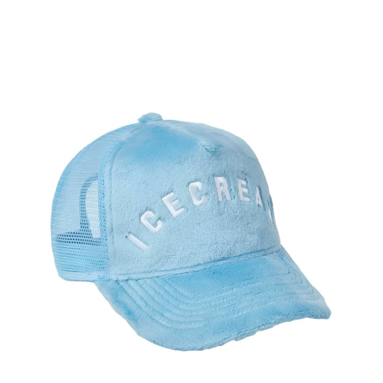 Ice Cream Blue Faux Fur Trucker Cap