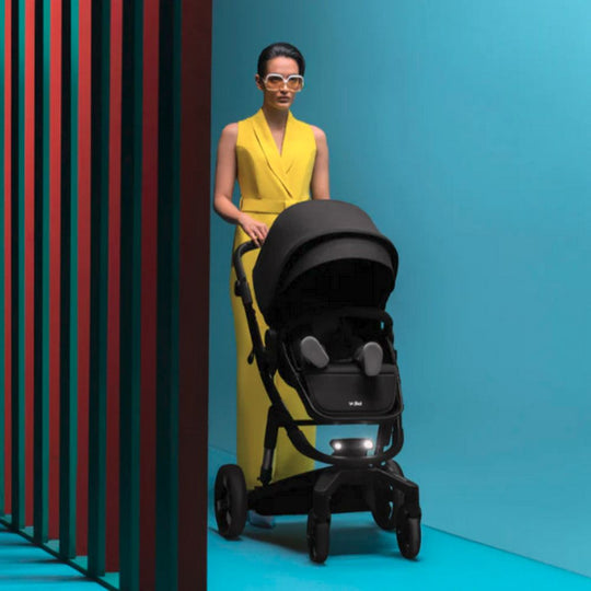 Jikel Diamond Electric Stroller Trio Travel System - Auto-Brake, Reversible Seat, Headlights, & Accessories