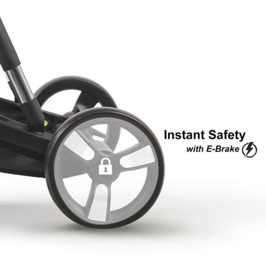 Jikel Diamond Electric Stroller Trio Travel System - Auto-Brake, Reversible Seat, Headlights, & Accessories