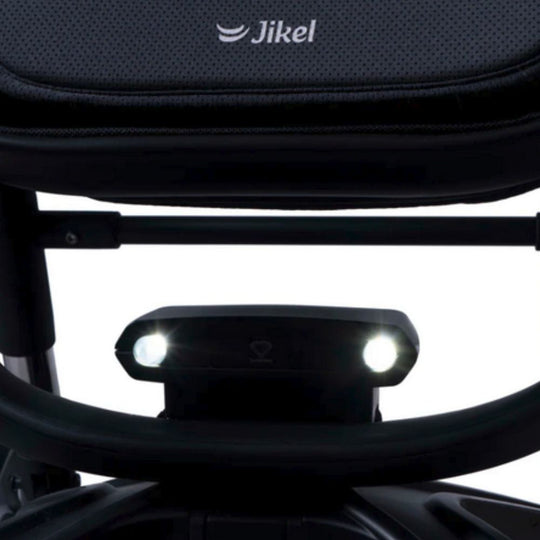 Jikel Diamond Electric Stroller Trio Travel System - Auto-Brake, Reversible Seat, Headlights, & Accessories