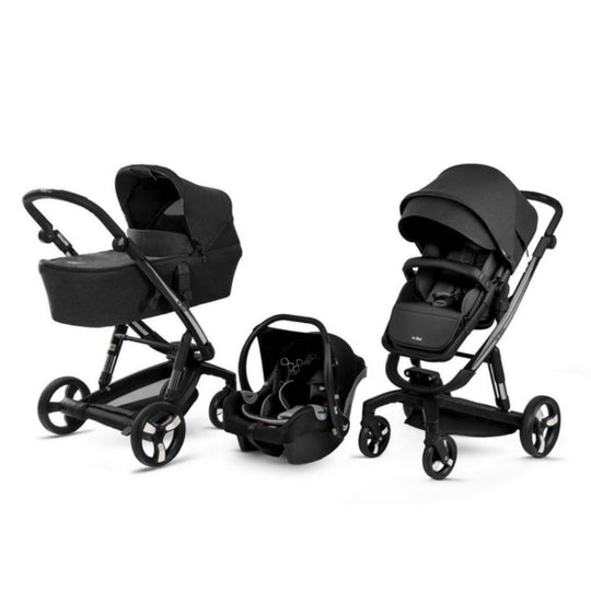 Jikel Diamond Electric Stroller Trio Travel System - Auto-Brake, Reversible Seat, Headlights, & Accessories
