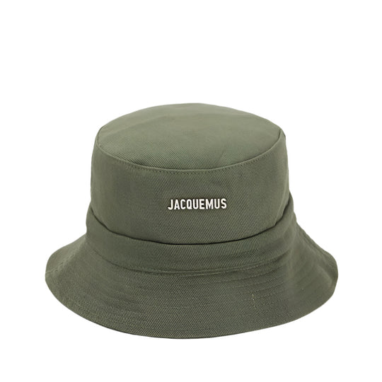 Jacquemus Le Bob Gadjo Dark Green Bucket Hat with Drawstring