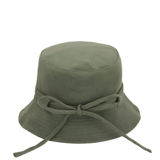 Jacquemus Le Bob Gadjo Dark Green Bucket Hat with Drawstring