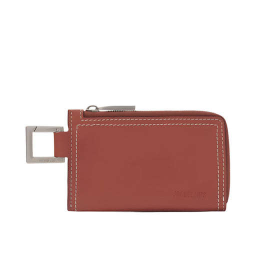 Jacquemus Le Porte-zippé Cuerda Brown Leather Cardholder