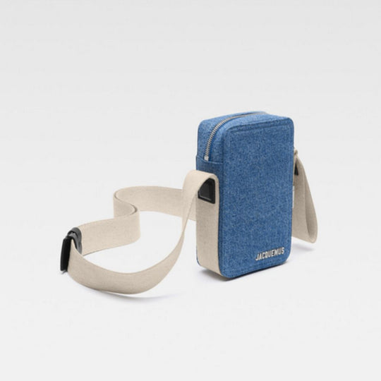 Jacquemus The Vertical Cuerda Denim Blue Cross-Body Bag
