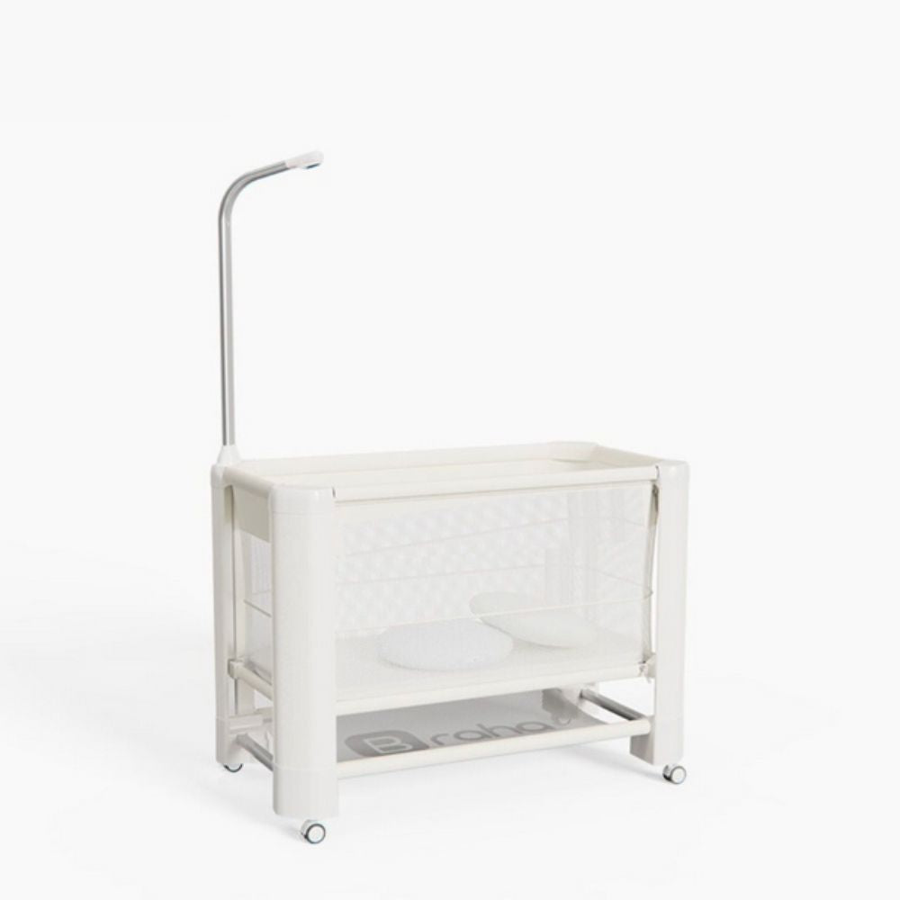 Jikel Braha Intelligent 7-in-1 Light Beige Baby Crib & Desk with Electric Lift