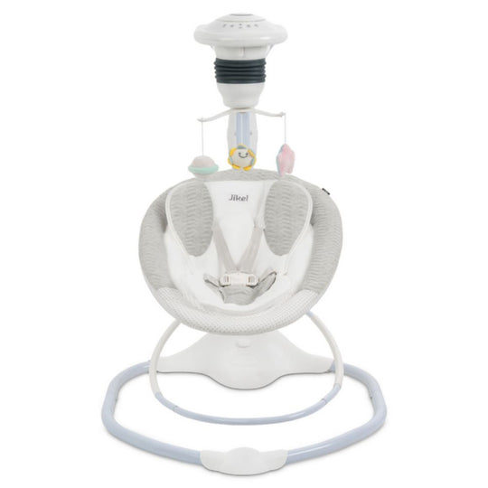 Baby swing with toys on a white background