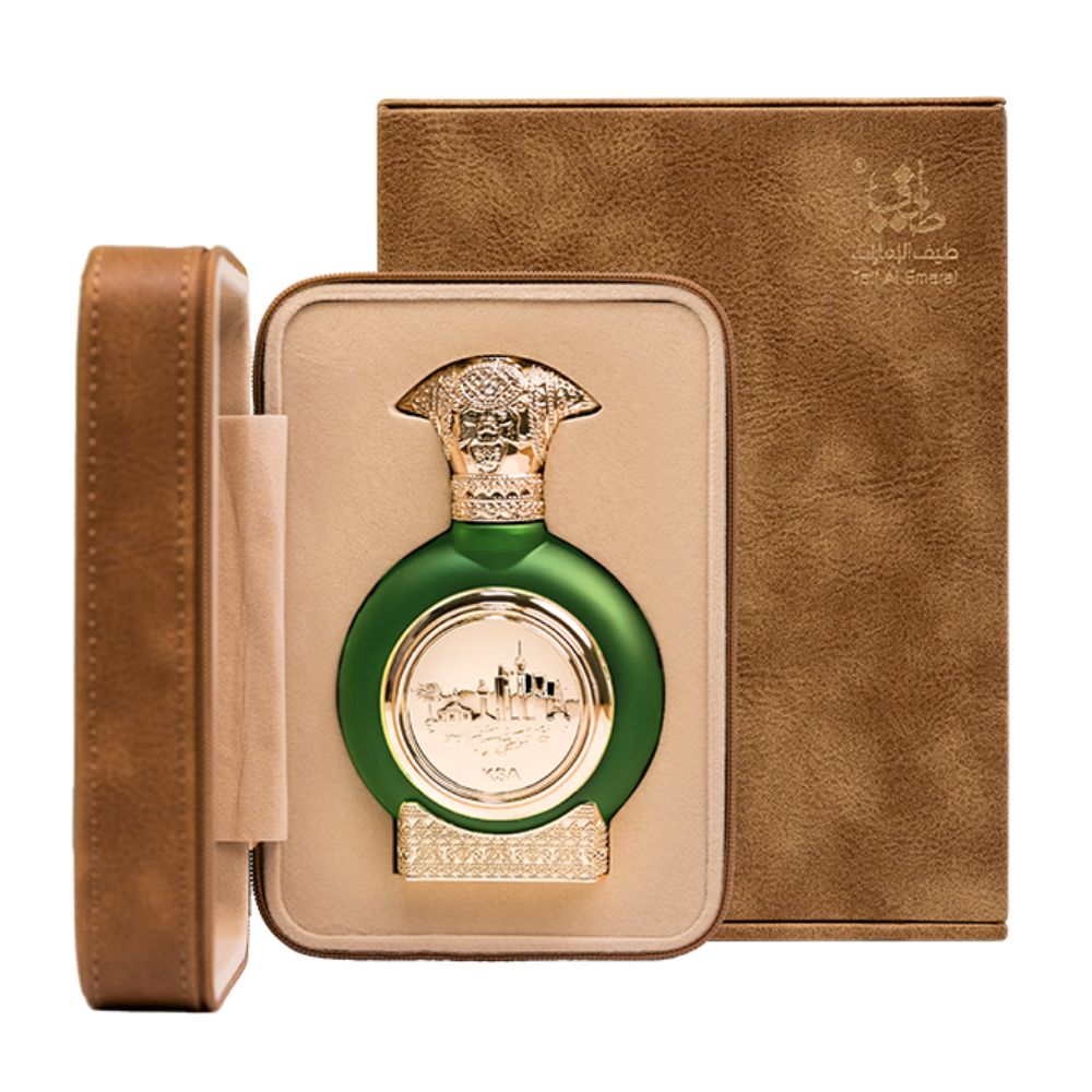 An EDP 75mL bottle KSA perfume by Taif Al Emarat along with its Leather Box