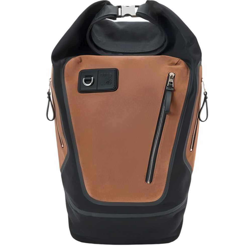 LOEWE Flex Roll-Top Backpack in Canvas and Suede