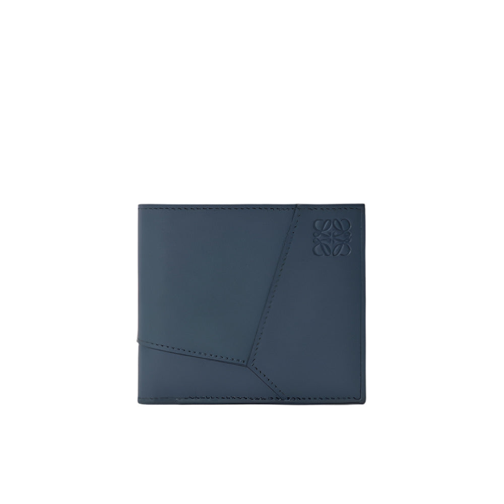 LOEWE Puzzle Edge Bi-fold Wallet in Classic Calfskin Indigo