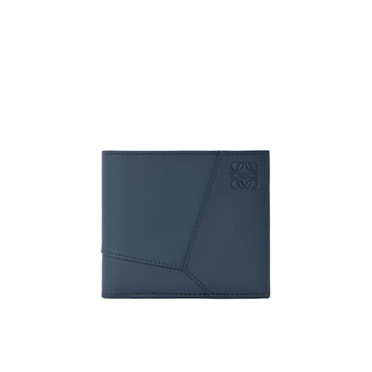 LOEWE Puzzle Edge Bi-fold Wallet in Classic Calfskin Indigo