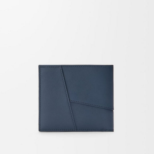 LOEWE Puzzle Edge Bi-fold Wallet in Classic Calfskin Indigo