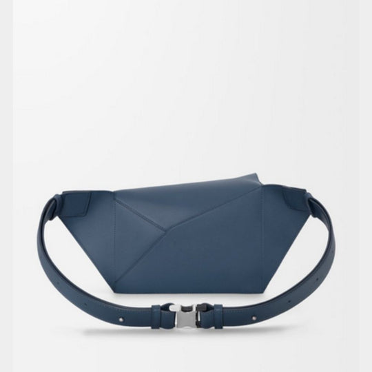 LOEWE Small Puzzle Bumbag in Classic Calfskin Indigo Dye