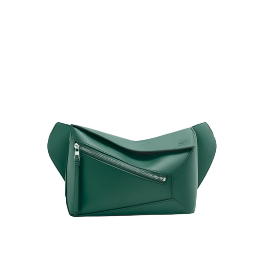 LOEWE Small Puzzle Bumbag in Classic Calfskin Evergreen