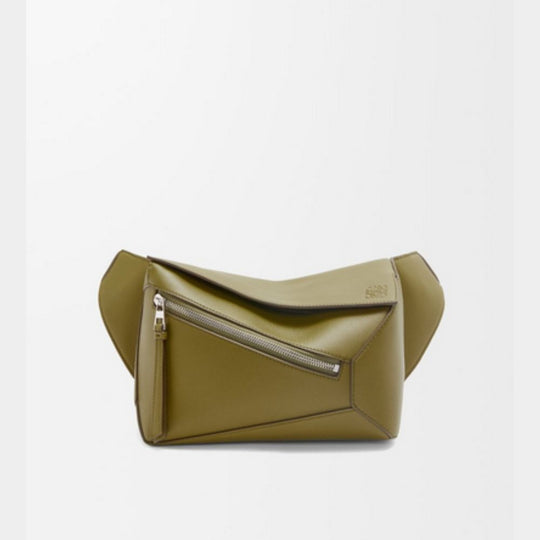 LOEWE Small Puzzle Bumbag in Classic Calfskin Olive