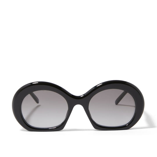 Loewe Women's Black Halfmoon Sunglasses with Gold Logo