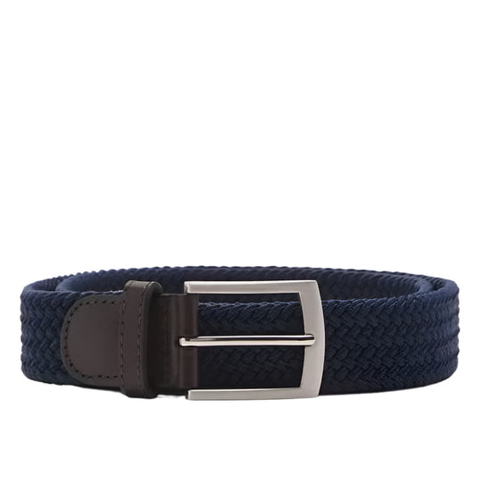 Mango Man Men's Versatile Textured Elastic Belt with Leather Trim