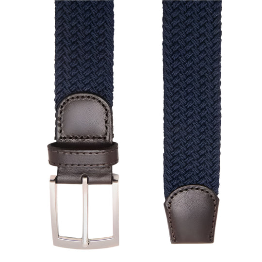 Mango Man Men's Versatile Textured Elastic Belt with Leather Trim