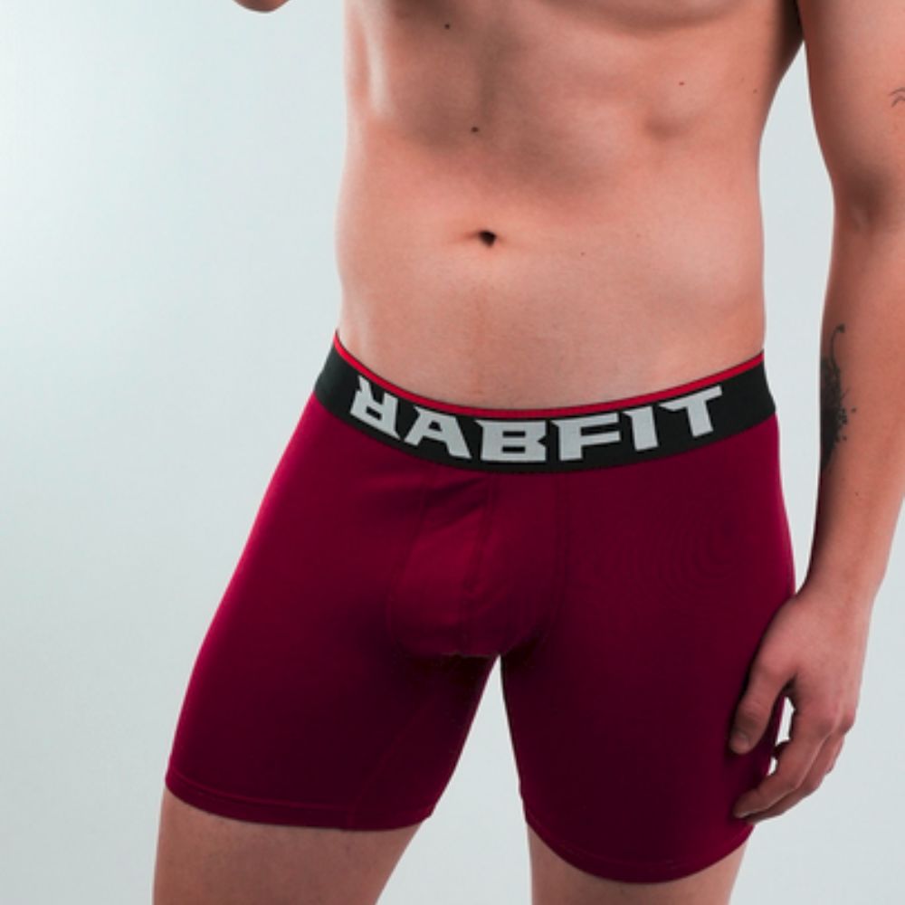 A model wearing MICRO MODAL - Boxer Brief Burgundy from Rabfit