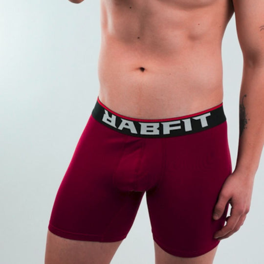 A model wearing MICRO MODAL - Boxer Brief Burgundy from Rabfit