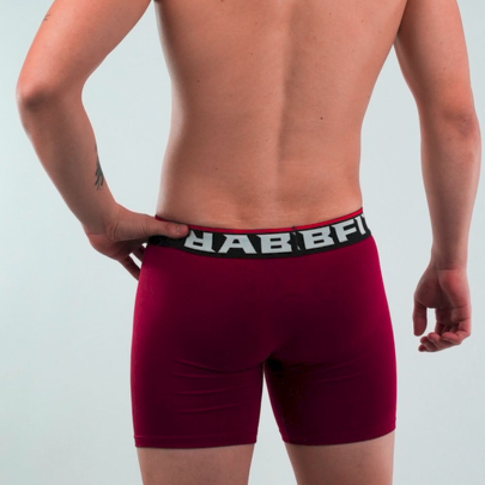 Rear view of MICRO MODAL - Boxer Brief Burgundy from Rabfit