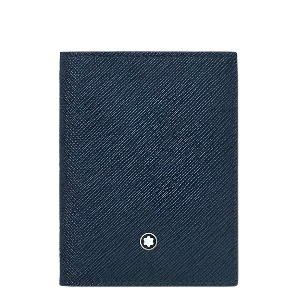 Montblanc Sartorial Ink Blue Saffiano 4-Card Holder - Sustainable Leather