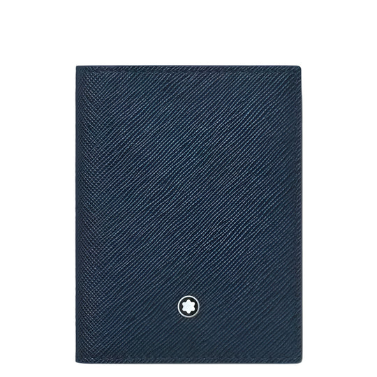 Montblanc Sartorial Ink Blue Saffiano 4-Card Holder - Sustainable Leather