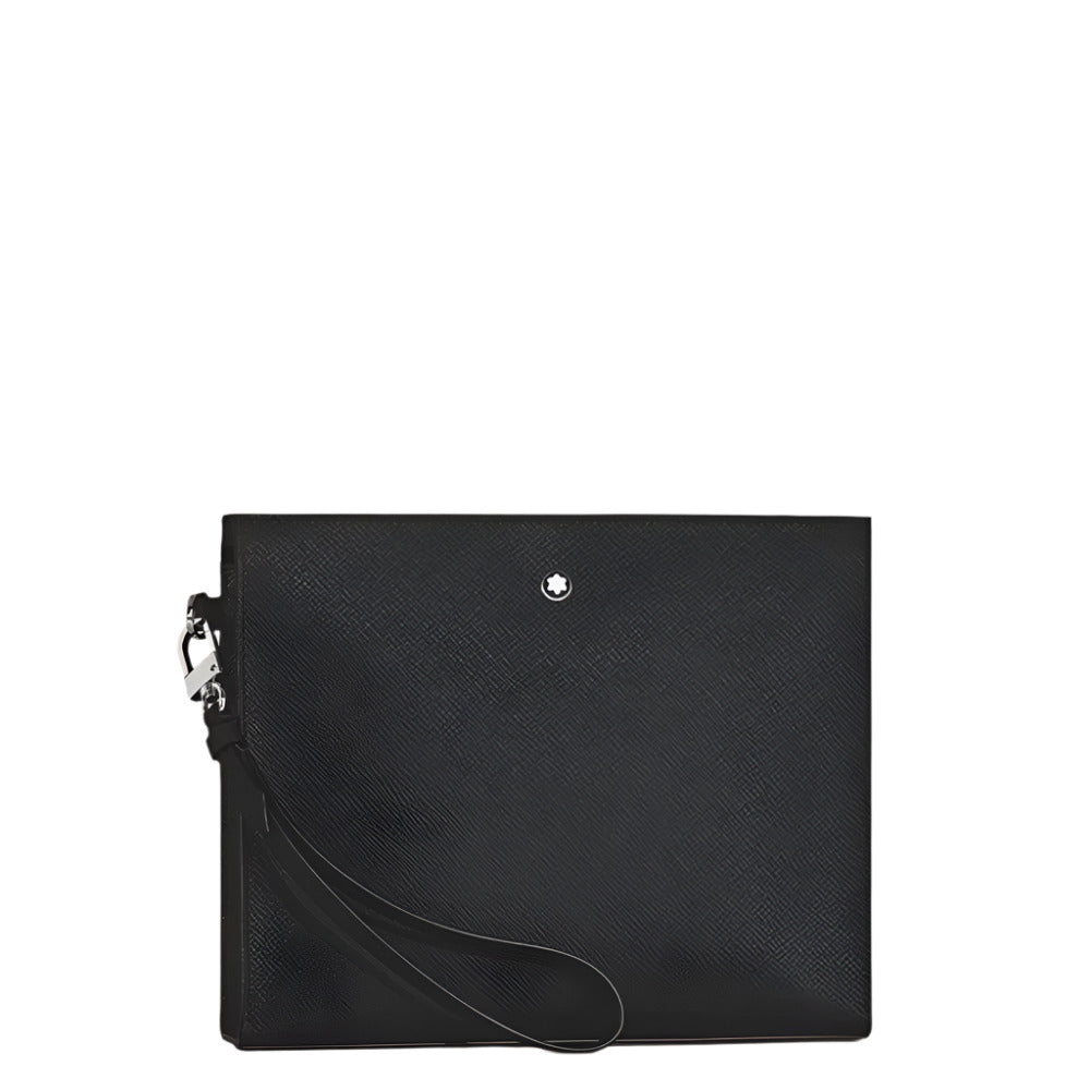 Montblanc Sartorial Black Saffiano Leather Pochette with Detachable Handle