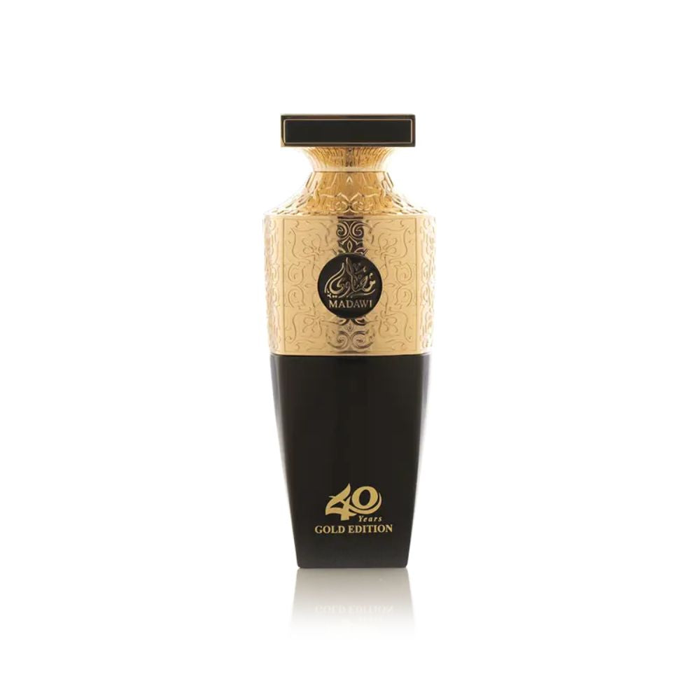 An EDP 100mL bottle of Madawi Gold Edition by Arabian Oud