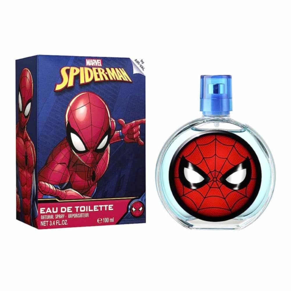 An EDT 100mL bottle of Marvel Spider-Man by Air_Val along with its Box