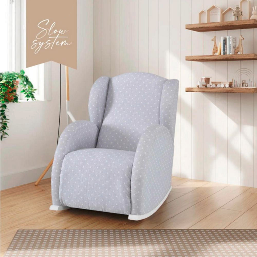 Micuna - White & Galaxy Grey Flor Slow System Reclining Nursing Chair