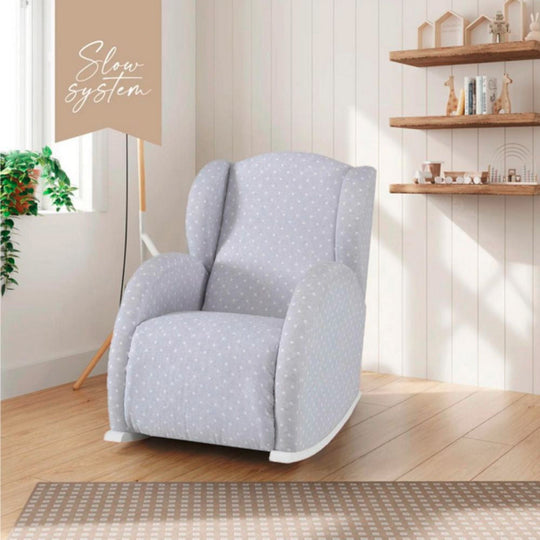 Micuna - White & Galaxy Grey Flor Slow System Reclining Nursing Chair