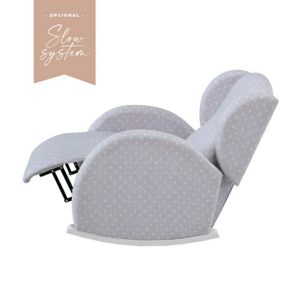 Micuna - White & Galaxy Grey Flor Slow System Reclining Nursing Chair