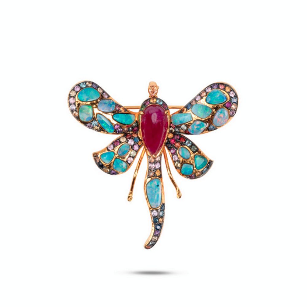 Moiseau Azure Opal Dragonfly pendant and brooch