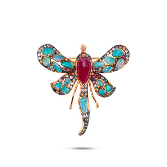 Moiseau Azure Opal Dragonfly pendant and brooch