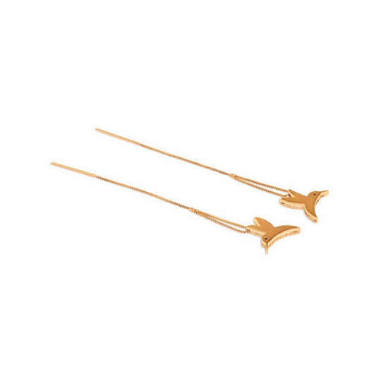 Moiseau Gold Threader Hummingbird Earrings with Chain