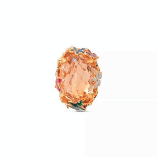 Moiseau Golden Bloom Citrine Stud Earrings