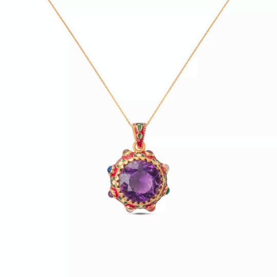 Moiseau Golden Dawn Amethyst Pendant