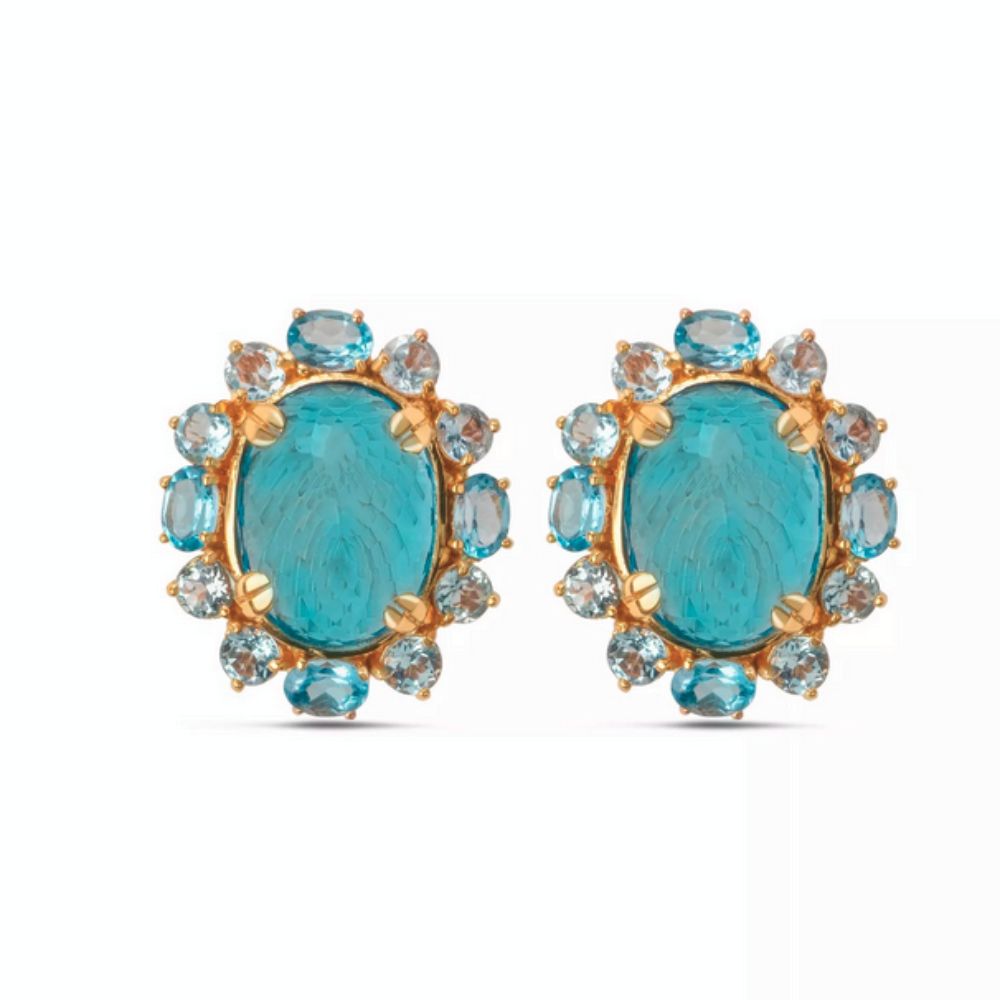 Moiseau Ocean Bloom Blue Topaz Earrings